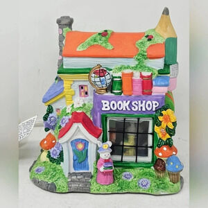 Cottontale Cottages Easter Village "Book Shop" Town Lighted